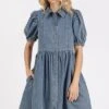 Mittoshop Button Down Puff Sleeve Denim Dress -Little Loom Store 7e248204 4c1b 4c5a bbd3 8113c4e249b1 Min