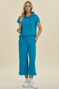 Double Take Full Size Texture Drawstring Short Sleeve Hoodie And Pocketed Pants Set -Little Loom Store 7e4f4bee e98c 494e 8a1b b028da17fb1e Max