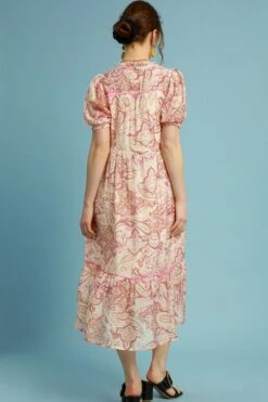 Umgee Full Size Printed Puff Short Sleeve Midi Dress Plus Size -Little Loom Store 7ea5bcbe d5df 4556 8937 1d30a220369f Max