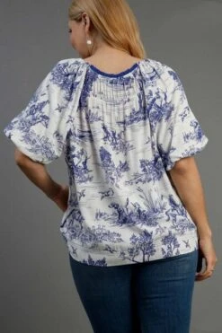 Umgee Full Size Two Tone Landscape Round Neck Print Top Plus Size -Little Loom Store 7ef8608f acd0 4a93 afef a015a61e64b3 Min