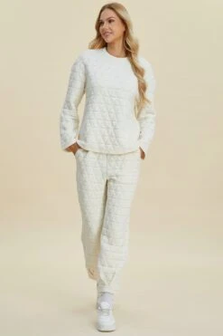 Double Take Full Size Texture Round Neck Long Sleeve Top And Pants Set -Little Loom Store 7f8a63d3 1223 49ad b202 90d5fc283c1c Max