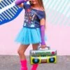 Neon Blue 80's Costume Tutu & Accessories For Kids