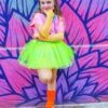 Lime Green 80's Costume Tutu & Accessories For Kids -Little Loom Store 80 sGreenCostume2