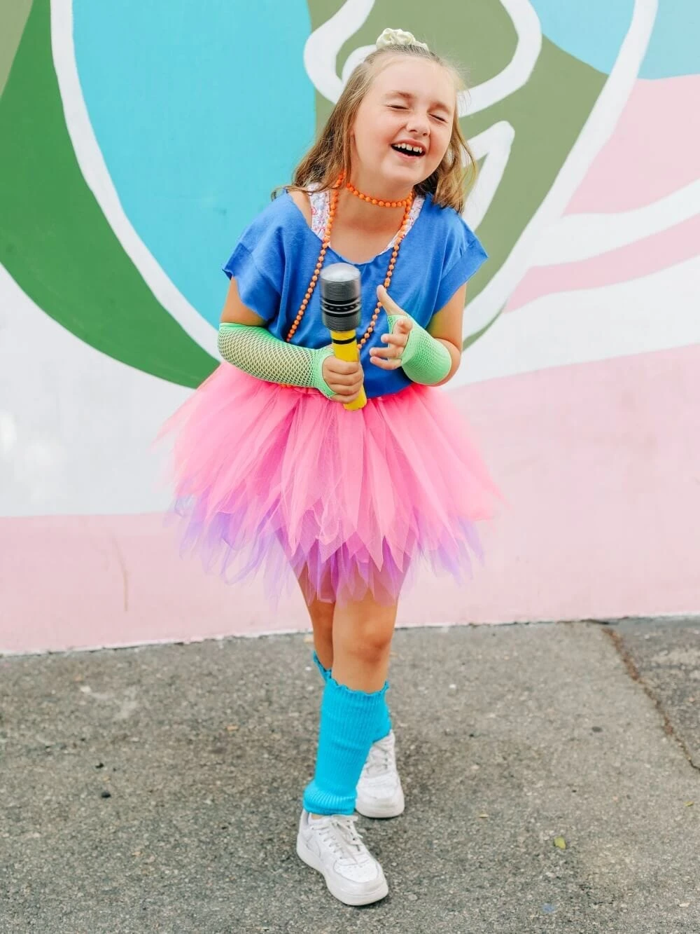 80s Tutu Costume Outfit For Toddlers & Little Girls - 4 Piece Dress Up Set 6 80s Tutu Costume Outfit For Toddlers & Little Girls - 4 Piece Dress Up Set - Image 4