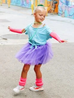 Purple 80's Costume Tutu & Accessories For Kids -Little Loom Store 80 sPurpleCostume