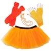 80s Costume For Teens Or Women In Neon Orange With Tutu & Accessories -Little Loom Store 80 s Orange