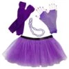 80s Costume For Teens Or Women In Neon Purple With Tutu & Accessories -Little Loom Store 80 s Purple