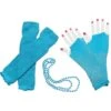80s Costume Accessories Set In Blue - Leg Warmers, Fishnet Gloves, Beads -Little Loom Store 80sAccessories Blue