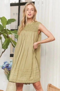 ADORA Loose Textured Babydoll Dress