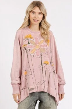 Mittoshop Flower Graphic Print And Patch Oversized Sweatshirt -Little Loom Store 824f8403 91ea 4697 8572 3a68992215a0 Min
