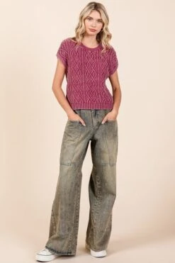 Mittoshop Washed Wide Leg Jeans With Pockets 14 Mittoshop Washed Wide Leg Jeans With Pockets -Little Loom Store 826ed8e7 1655 4852 a438 316eb9ebb270 Min