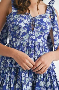 MABLE Floral Print Shoulder Tie Layered Mini Dress -Little Loom Store 835e920519f14474aaec9dd6e2d0985a Max Origin