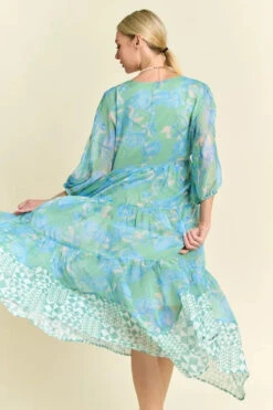 Davi & Dani Geo And Floral Print Mixed Tiered Dress -Little Loom Store 83dad569109a44a3af776910bc6ce488 Max Origin