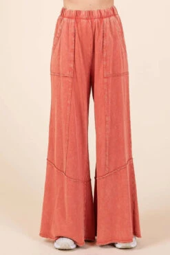 Mittoshop Mineral Wash Wide Flared Leg Pants