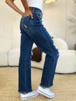 Judy Blue Full Size Mid Rise Distressed Raw Hem Jeans -Little Loom Store 85486c2d 918f 4cf5 9fdd 785a2dc167dd Max