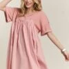 ADORA Round Neck Half Sleeve Babydoll Dress -Little Loom Store 8611e566 662d 4208 914a 4139f6710a2a Min