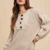 Annie Wear Half Button Ribbed Hem Sweater -Little Loom Store 88154309 2dc8 4f27 9f36 100515c89e03 Max