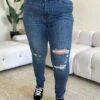 Judy Blue Full SizeHigh Waist Distressed Skinny Jeans -Little Loom Store 882843c2 1129 459a 843e b4618aee201f Max
