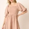 Mittoshop Smocked Ruffled Hem Half Sleeve Mini Dress
