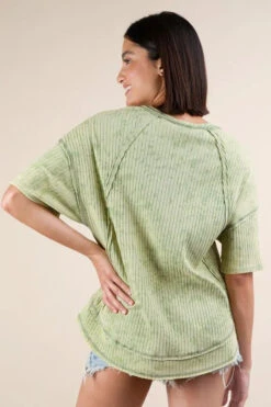 VERY J Mineral Washed Ribbed Knit Casual Top -Little Loom Store 8ae24f7e5bca4b11a7f6c643d87de17b Max Origin