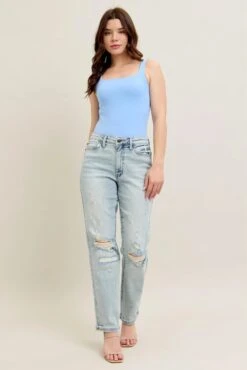 Judy Blue Full Size Mr Repair Stitch Detail Destroy Single Cuff Bf Jeans Plus Size -Little Loom Store 8b8cef2c7e5a40e498b6d0a89d652ec4 Max Origin