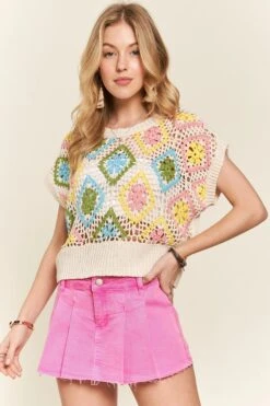 ADORA Multicolor Crochet Top -Little Loom Store 8eaa0b14ea194100b843c9296fb3b060 Max Origin