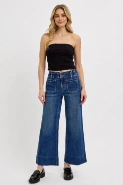 RISEN Elastic Band Wide Leg Jeans -Little Loom Store 8ebbb229 7c5b 4252 b781 d43baa056fcc Max