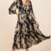 Mittoshop Flower Print Satin Lurex Stripe Smocked Midi Dress -Little Loom Store 8f1460d5 5d18 4d18 a9db 6aab357f95bb Min