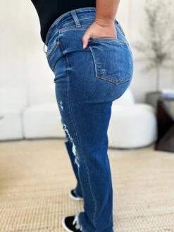 Judy Blue Full Size Mid Rise Distressed Raw Hem Jeans -Little Loom Store 8fa26eb5 18a0 43bd 8091 557ff5d8943d Max