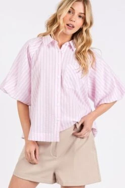 Mittoshop Button Down Striped Puff Sleeve Shirt -Little Loom Store 8fc5c556 dce2 460a a64f 26805bdbc529 Min
