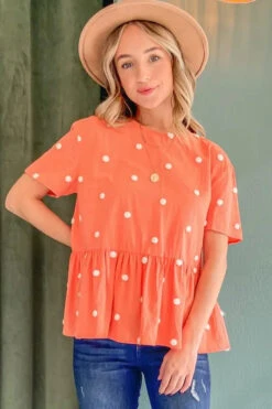 And The Why Pom Pom Polka Dots Short Sleeve Top -Little Loom Store 8fed7246569148da89d2326c171582f1 Max Origin