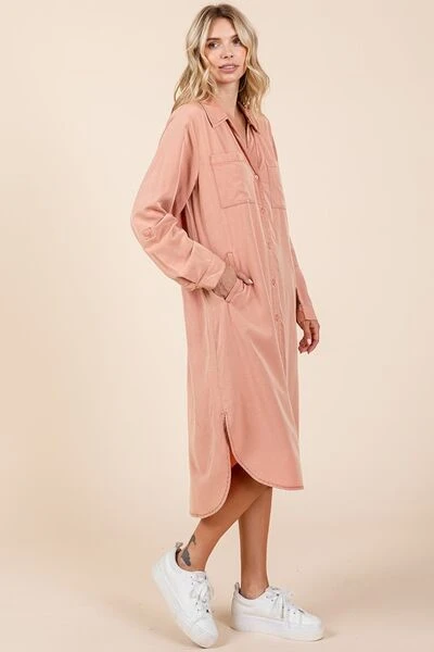 Mittoshop Button Down Long Sleeve Shirt Dress 5 Mittoshop Button Down Long Sleeve Shirt Dress - Image 3