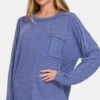 Zenana Full Size Contrast Stitching Brushed Ribbed Hacci Knit Top -Little Loom Store 9052d922 156c 4234 b64d ac36eb454b74 Max