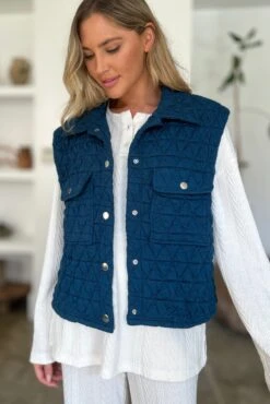 Double Take Full Size Pocketed Texture Snap Down Vest Coat -Little Loom Store 92050ece c0a6 47e2 b39a 84d7598ff92b Max