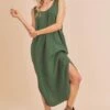 Aemi + Co Round Neck Midi Tank Dress With Pockets