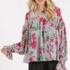 Mittoshop Floral Round Neck Flounce Sleeve Blouse -Little Loom Store 92ae726c ba94 4eb4 ac56 ef0e6219d156 Min
