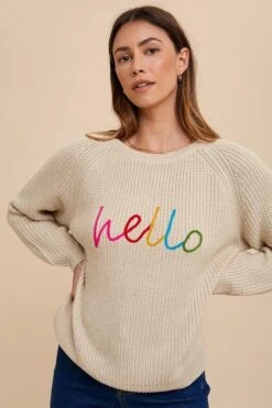 Annie Wear HELLO Embroidered Raglan Sleeve Sweater 10 Annie Wear HELLO Embroidered Raglan Sleeve Sweater -Little Loom Store 93c2e44d b379 458a 9191 e9d655d5b1bf Max