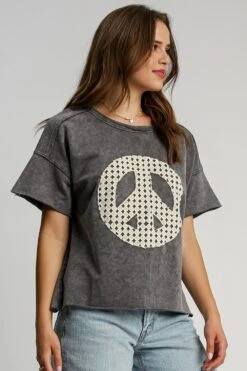 Umgee Full Size Mineral Wash T-Shirt With Lace Applique Plus Size -Little Loom Store 94184f22 81b0 4f1c 90ea 171834d37538 Max