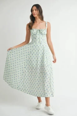 MABLE Floral Print Bustier Back Lace Up Midi Dress -Little Loom Store 960ee190b2f945aab9f6507423895e85 Max Origin