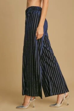 Umgee Full Size Elastic Waist Striped Wide Leg Velvet Pants -Little Loom Store 96b7fa3f 6dc4 4100 8625 046f68692225 Max