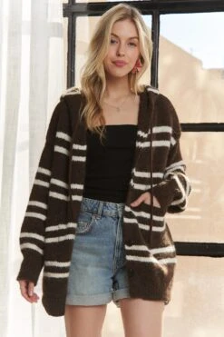 ADORA Horizontal Stripes Hoodie Cardigan -Little Loom Store 96bf37c42e3a4782986b3638e5ad442d Max Origin