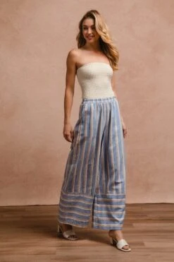 BiBi Striped Wide Leg Pants With Pockets -Little Loom Store 96f22152 b3d5 4d42 aa5a e553e013f3c3 Max