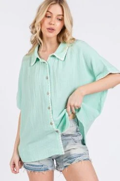 SAGE+FIG Boho Contrast Zigzag Trim Gauze Button-Up Shirt -Little Loom Store 9738db12 5dbc 4698 9de0 21adb26863ce Min