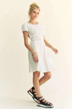 Davi & Dani Crossed Back Short Sleeve Dress With Pockets -Little Loom Store 9793915647374ce1825996f2a21cb65a Max Origin