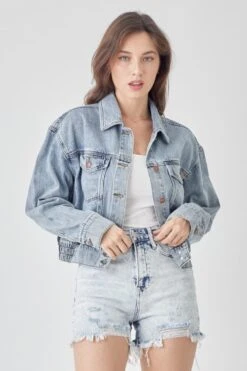 RISEN Full Size Button Down Cropped Denim Jacket -Little Loom Store 98eafcb2 c412 4649 8ff1 d224b3c08069 Max