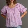 Umgee Full Size Jacquard Round Neck Ruffled Puff Sleeve Blouse Plus Size -Little Loom Store 99cd183b 52c9 40e6 adb7 3a3e0dd34b3a Min