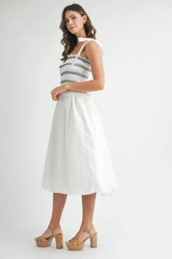 MABLE Smocked Bodice Bubble Midi Dress -Little Loom Store 9acb9fa6a7774e1ca65c05d8c6f0f73d Max Origin