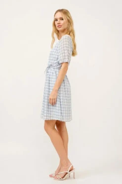 And The Why Puff Sleeve Ruched Button Front Gingham Dress -Little Loom Store 9b9f3f30c66a46108025216bfbcae817 Max Origin