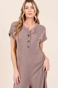 BOMBOM Rib Knit Jumpsuit With Button Detail -Little Loom Store 9c47a67e992a4470859ecafefbf420aa Max Origin