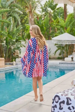 And The Why American Flag Print Dolman Sleeve Kimono Cardigan -Little Loom Store 9d525e636c114357a078934773ccfb87 Max Origin